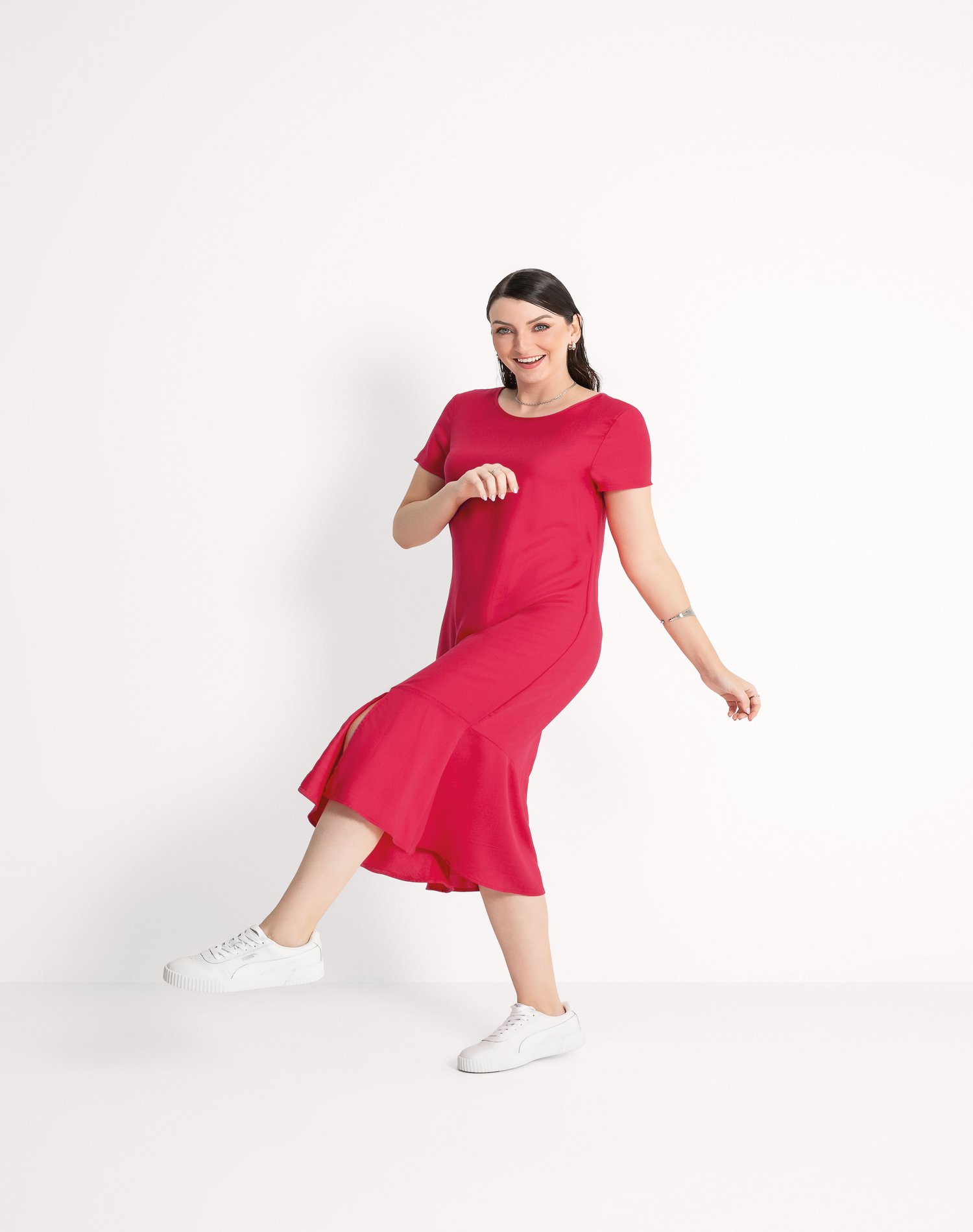Vestido midi Mirzani de satén Oliva